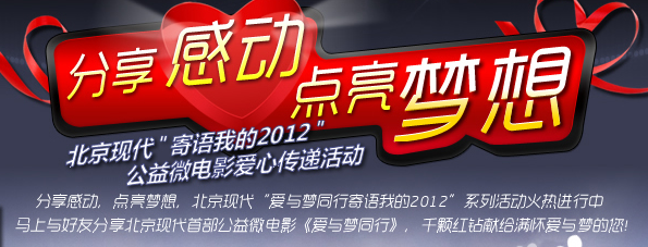 参与北京现代“寄语我的2012”微博话题送QQ红钻