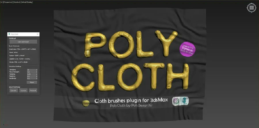 3dsmax物理布料笔刷插件PolyCloth ClothBrush