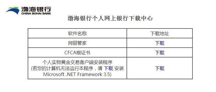 渤海银行企业网银控件