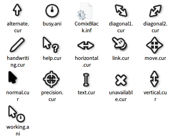 Windows极简白色鼠标指针